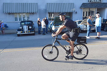 Officer Ryan Yaeger on bike patrol